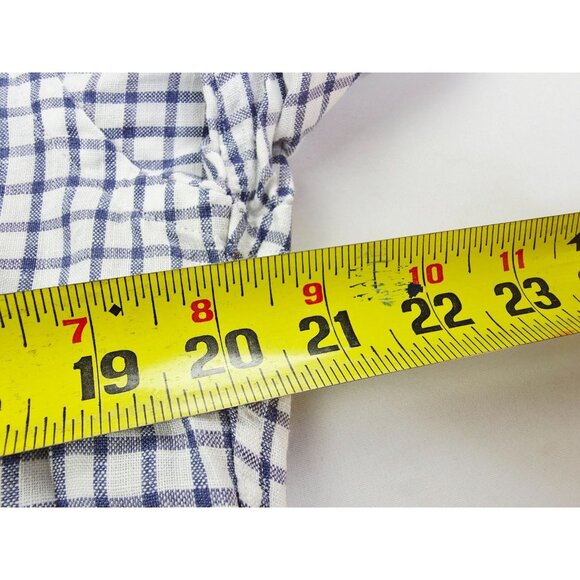 Brooks Brothers Regent Size Medium Men White Blue Check Baird Mcnutt Irish Linen - Picture 2 of 10